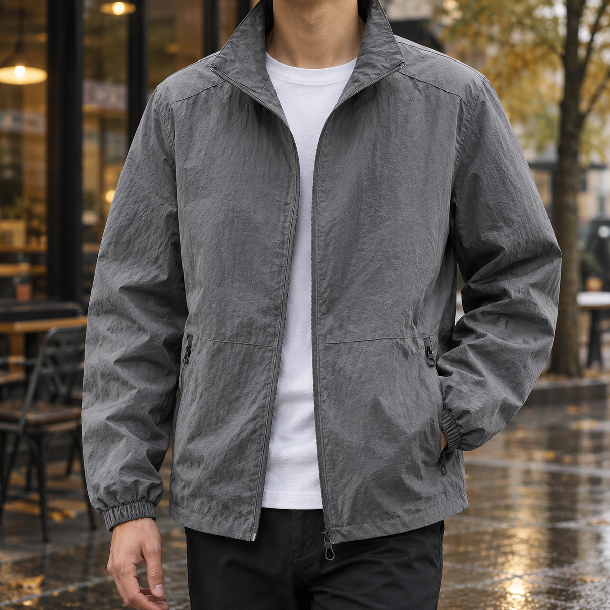 Wilfred Lightweight Zip Jacket - Gray