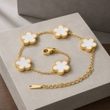 Fletcher Floral Bracelet - Golden White Shell Bracelet