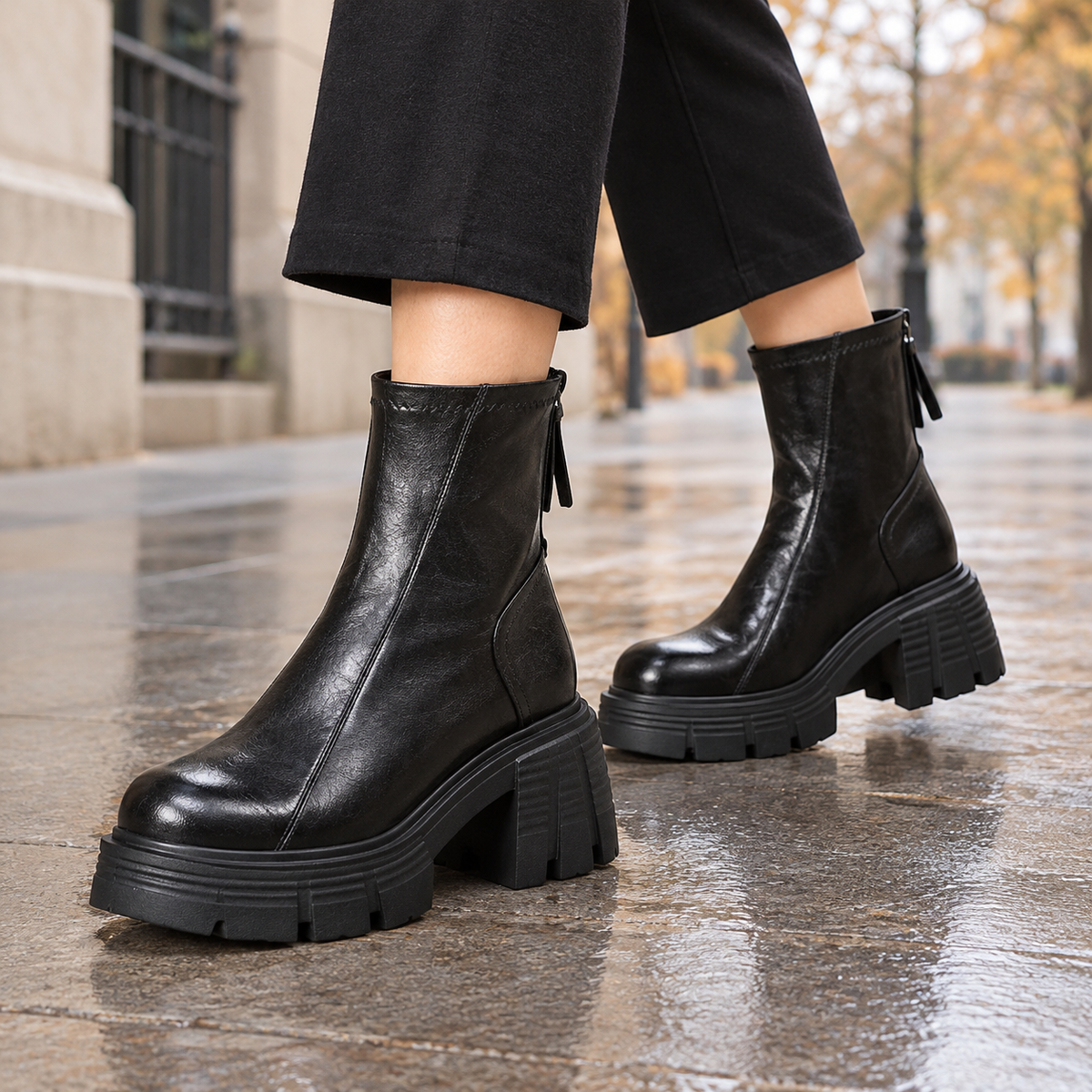 Melfi Platform Boots - Black