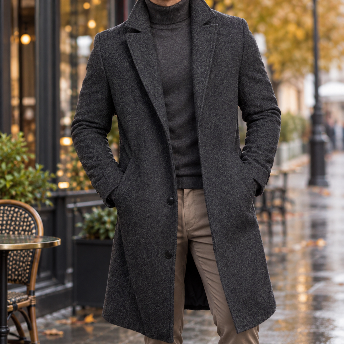 Tyler Tailored Overcoat - Dark Gray