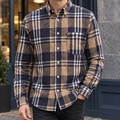 Tan Navy Plaid