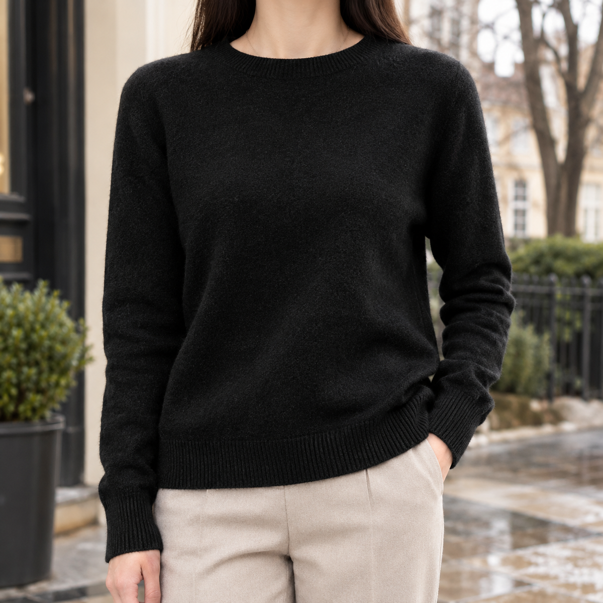 Rosalie Crewneck Sweater - Black