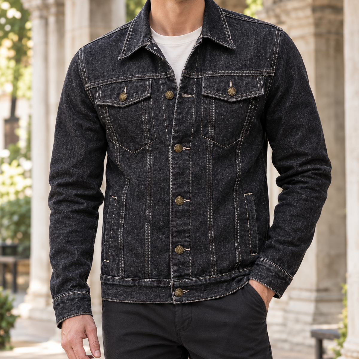 Nathanael Denim Jacket - Black