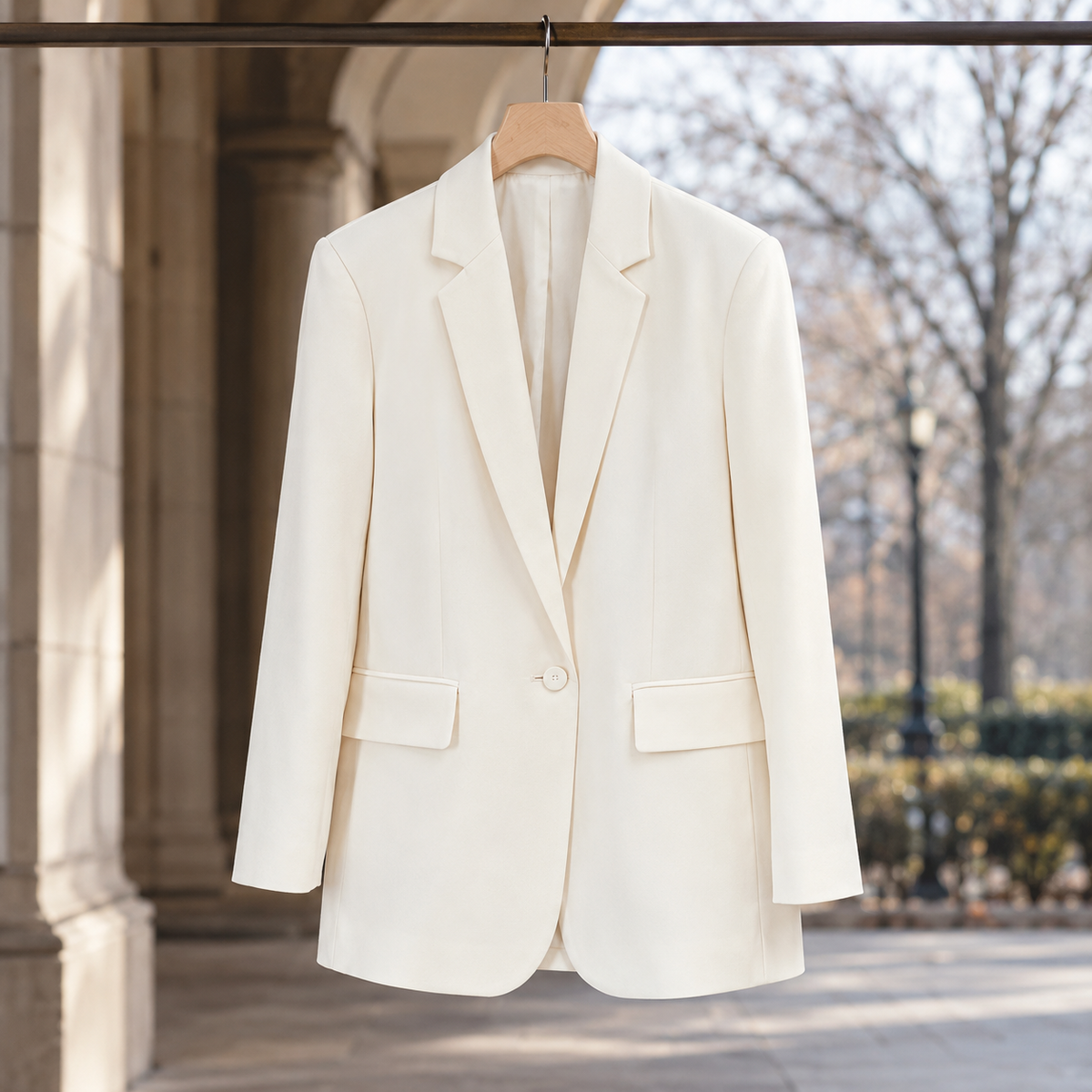 Rebecca One Button Blazer - White