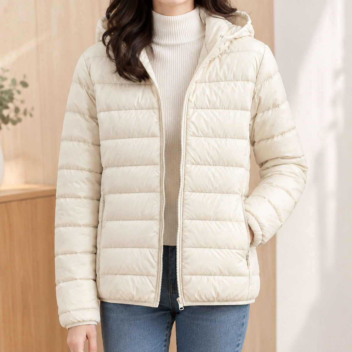 Junia Hooded Jacket - Beige