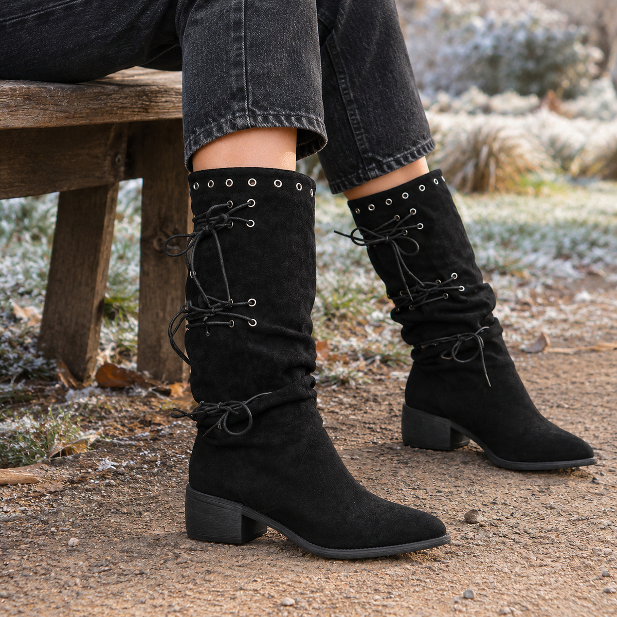 Brambilla Lace Up Boots - Black