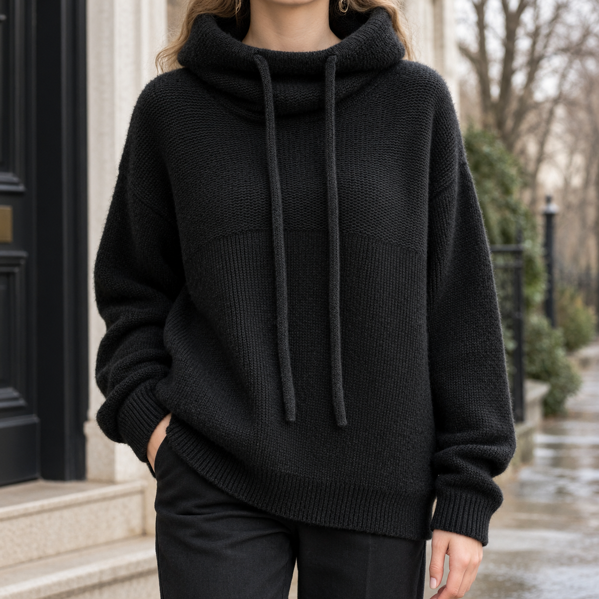 Desiree Cowl Neck Sweater - Black