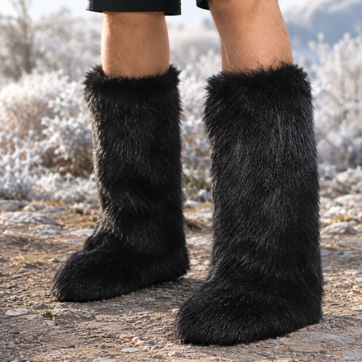 Scaligeri Faux Fur Boots - Black
