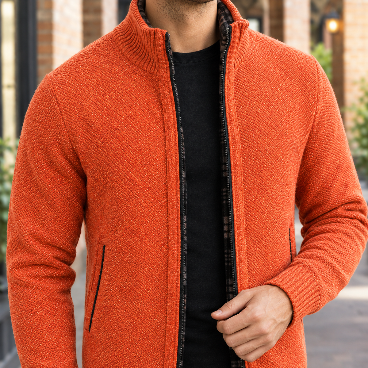 Killian Stand Collar Sweater - Lead Product Detail