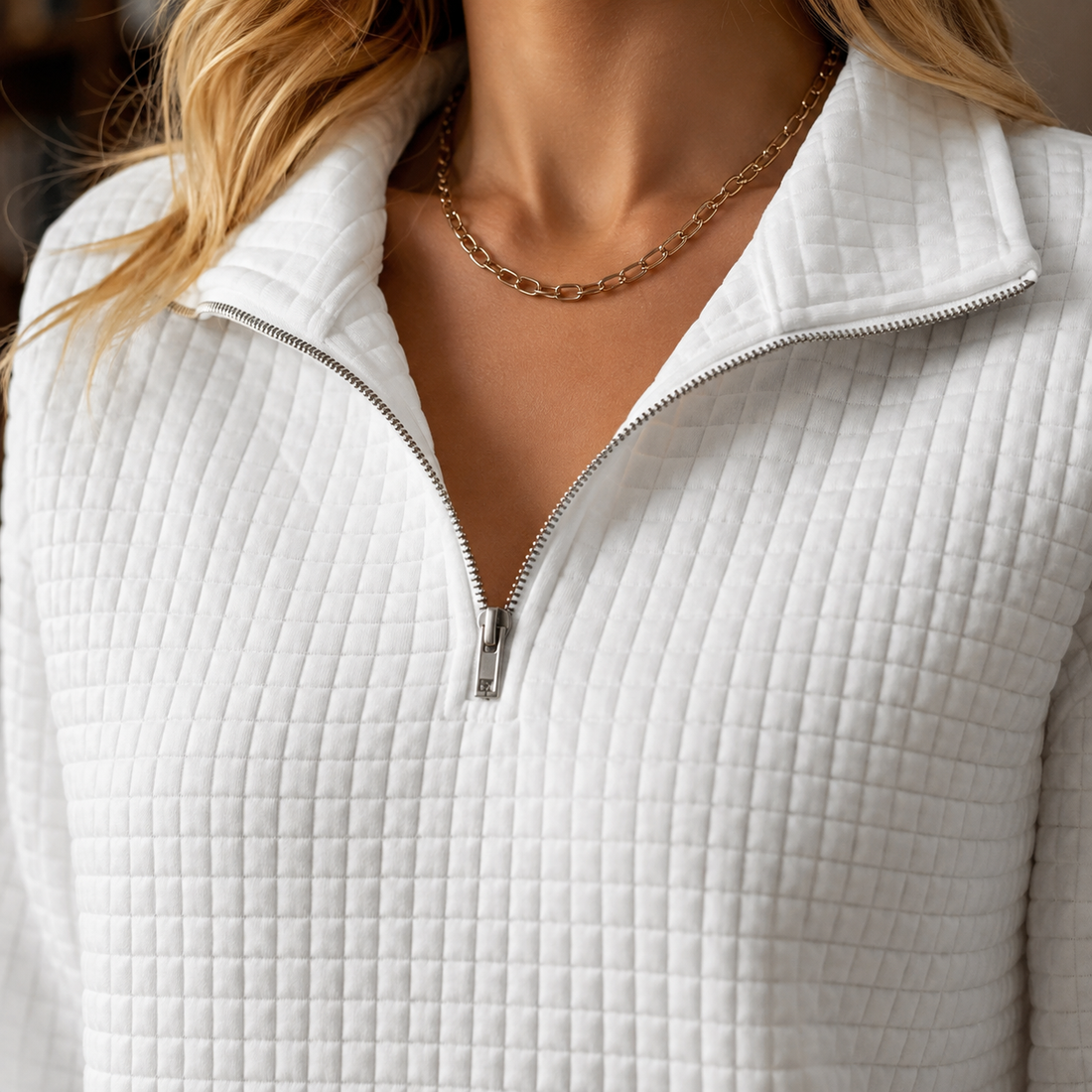 Giulia Quilted Sweatshirt - Lead Product Detail
