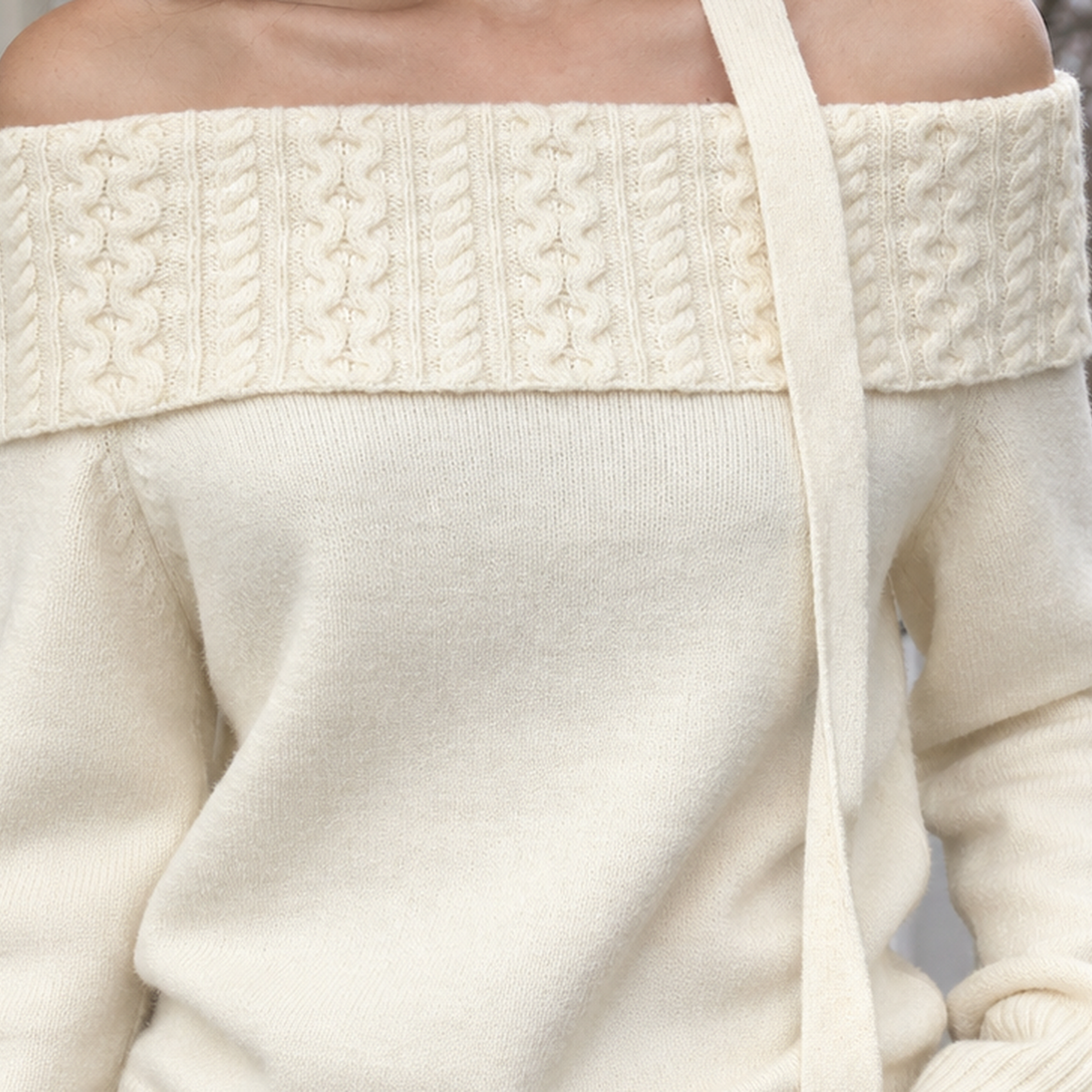 Sasha Off Shoulder Sweater - Lead Product Detail