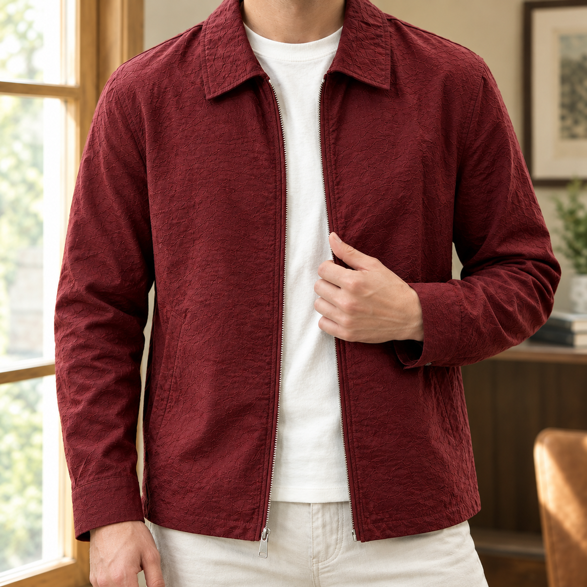 Jonas Textured Jacket - Lead Product Detail