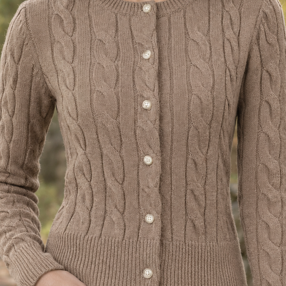 Lillian Cable Knit Cardigan - Lead Product Detail