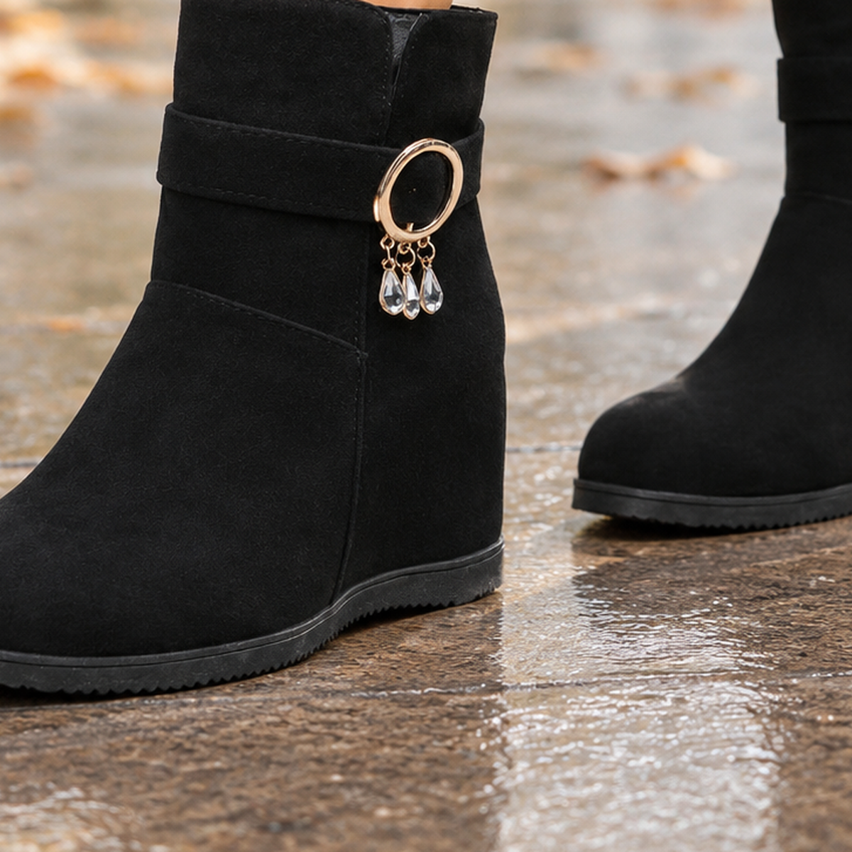 Siracusa Wedge Ankle Boots - Lead Product Detail