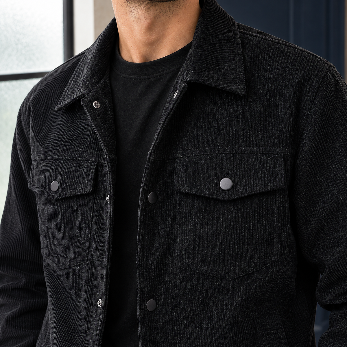 Neil Ribbed Workwear Jacket - Lead Product Detail