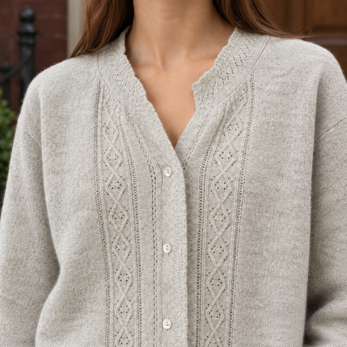 Lorelai Cable Knit Cardigan - Lead Product Detail