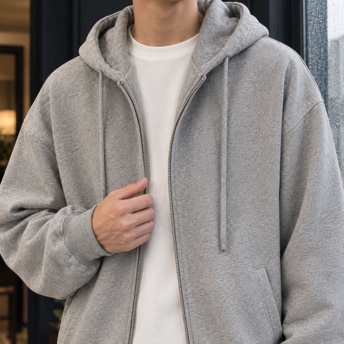 Fulbert Zip Jacket - Lead Product Detail