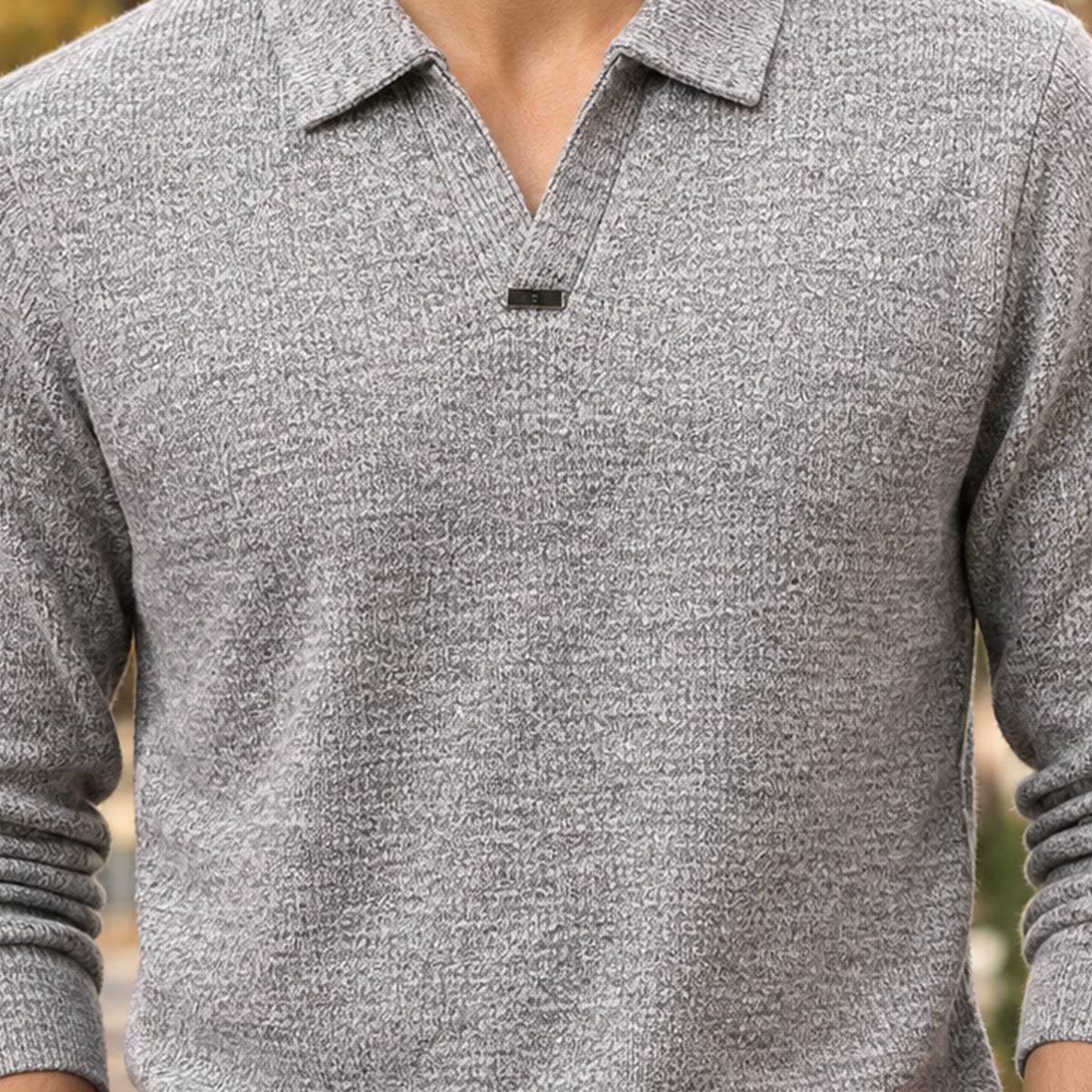Patrick Collared Knit Sweater - Lead Product Detail