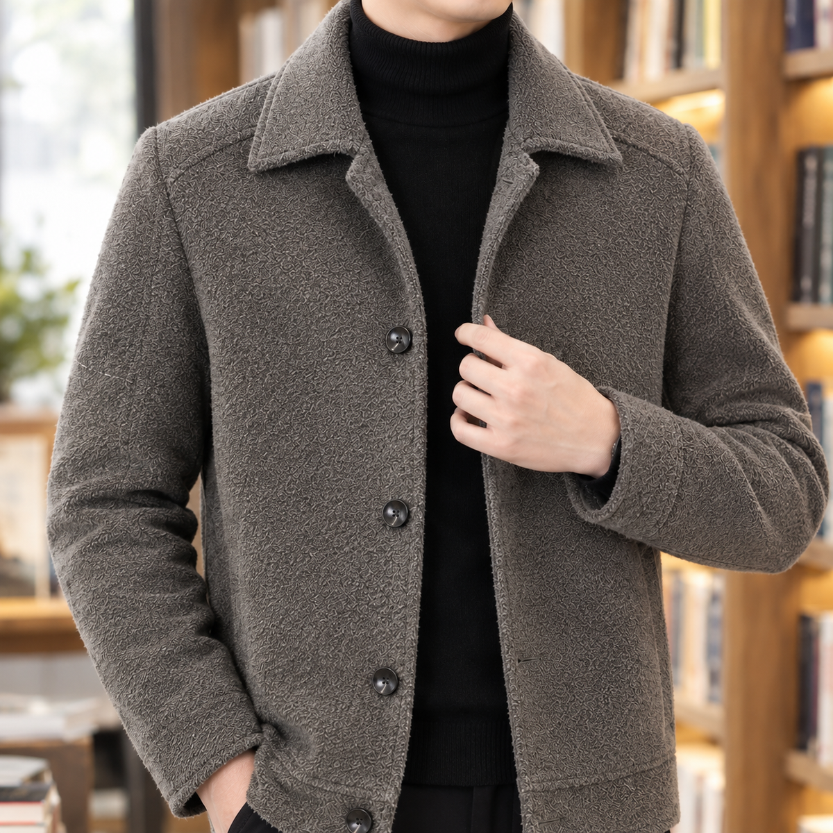 Roland Textured Overshirt - Lead Product Detail