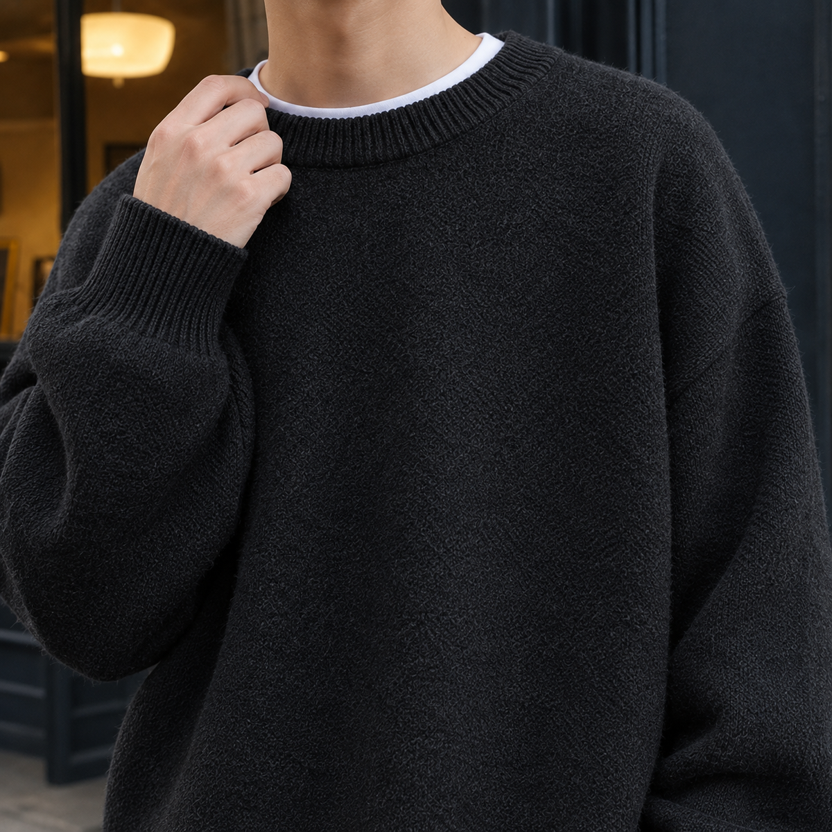 Colin Relaxed Sweater - Lead Product Detail