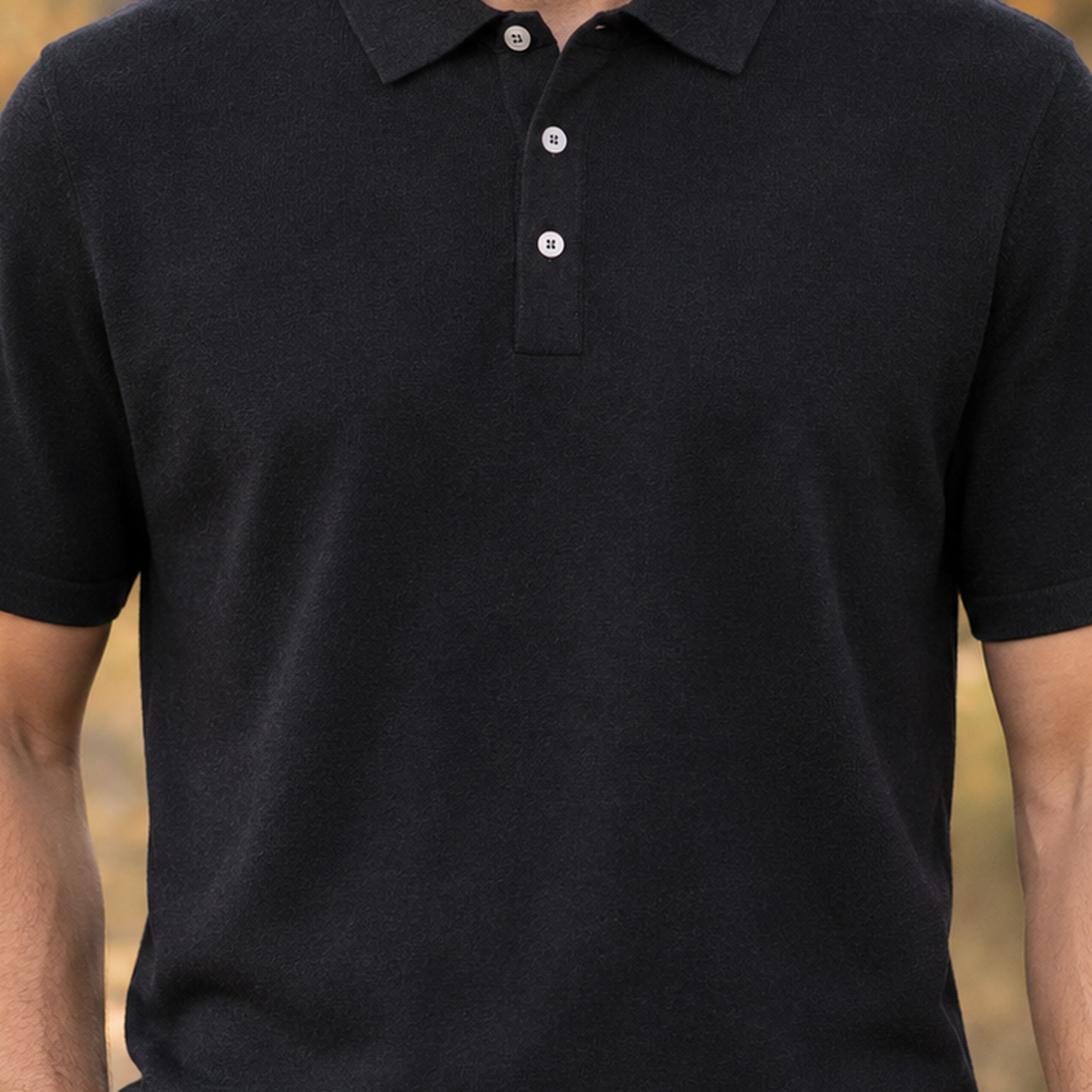 Nicodemus Wool Polo Shirt - Lead Product Detail