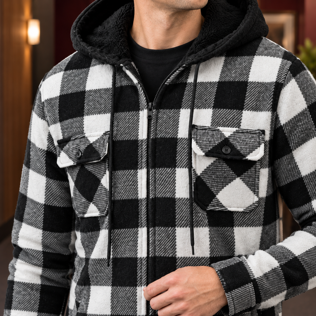 Ilario Plaid Jacket - Lead Product Detail