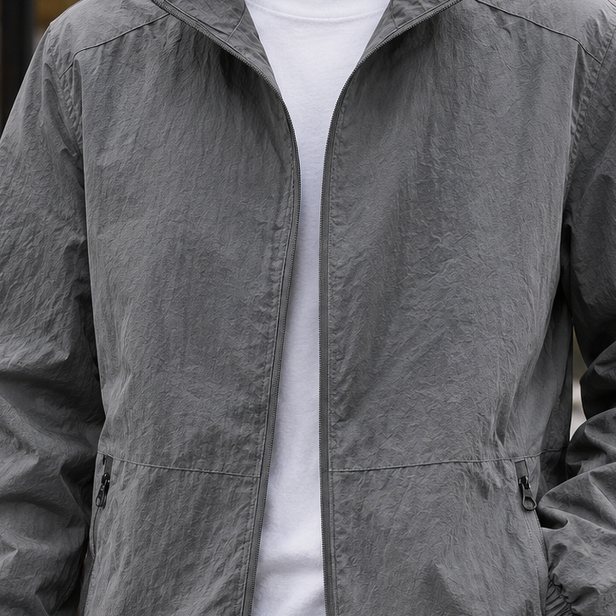 Wilfred Lightweight Zip Jacket - Lead Product Detail