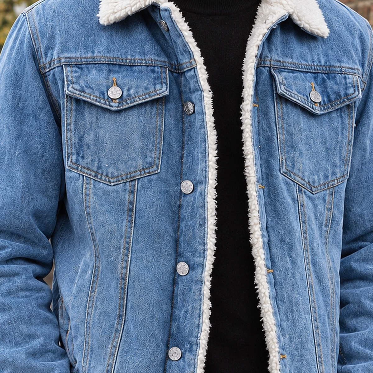 Alexander-Cole Fleece Lined Denim Jacket - Lead Product Detail