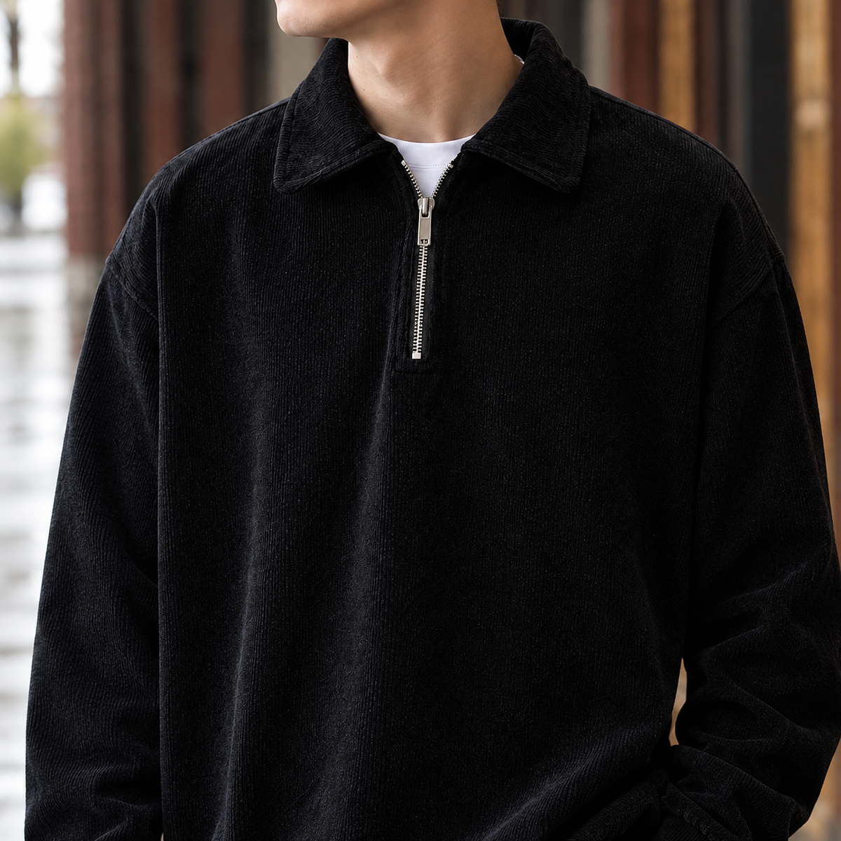 Audric Half-Zip Pullover - Lead Product Detail