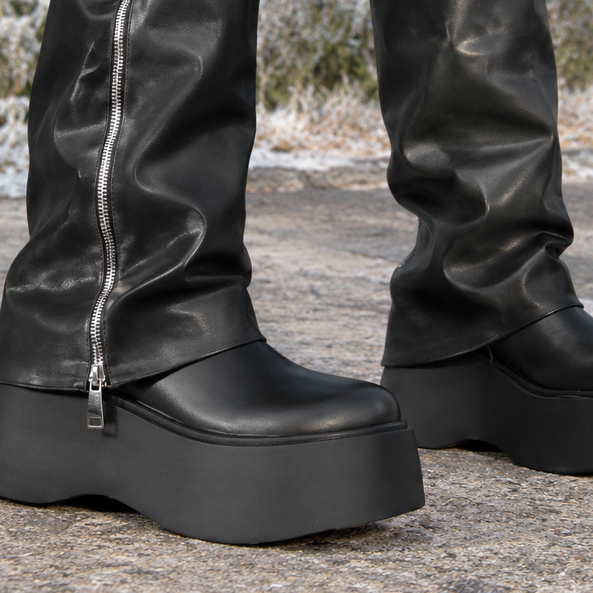 Falcone Platform Boots - Lead Product Detail