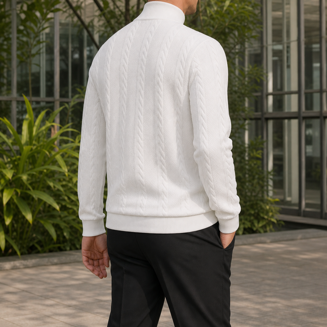 Finnian Cable Sweater - Lead Alternate View