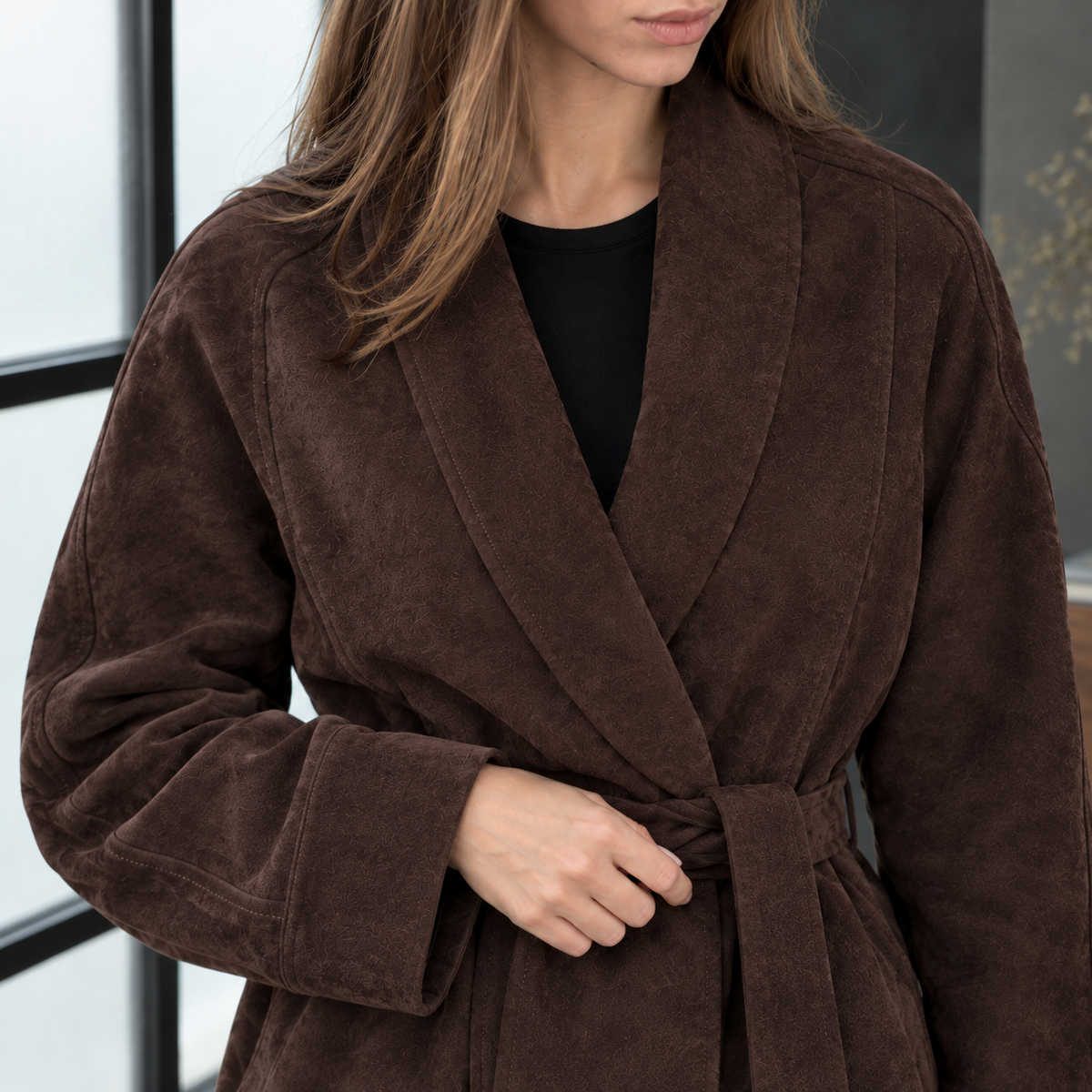 Mara Suede Jacket - Lead Product Detail