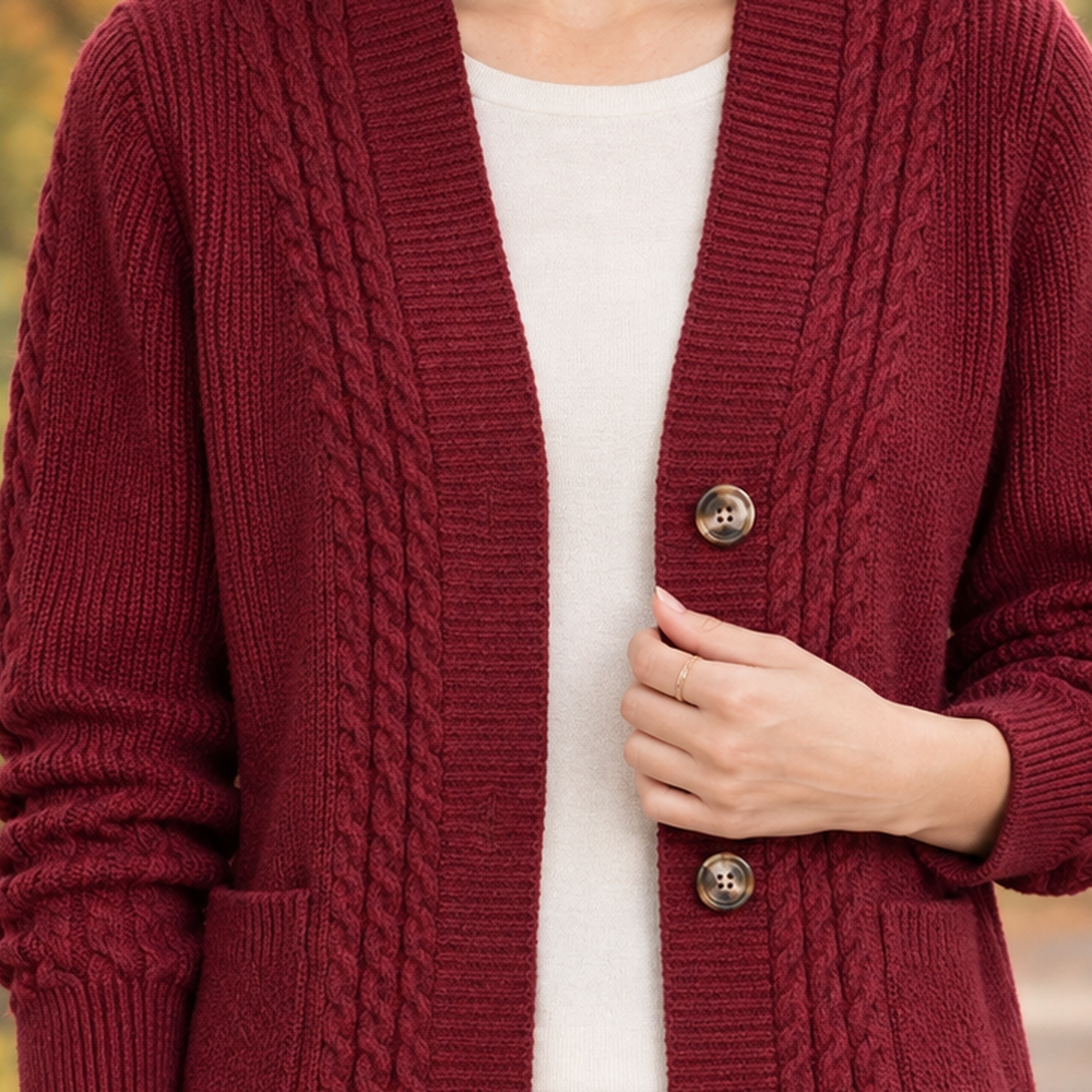 Stella Cable Knit Cardigan - Lead Product Detail
