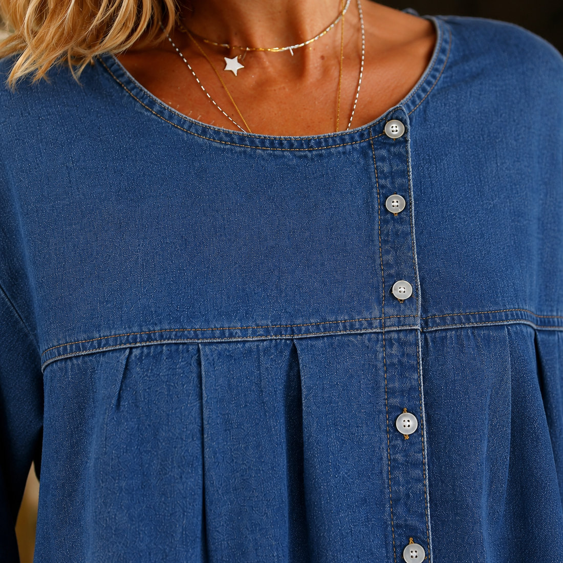 Georgina Denim Blouse - Lead Product Detail