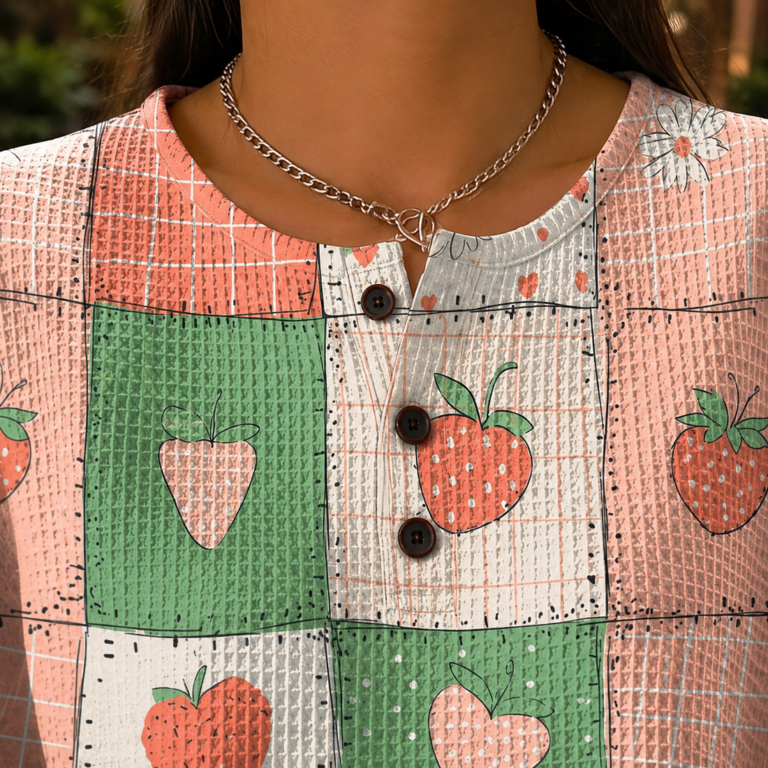 Sofia Relaxed Henley Top - Lead Product Detail