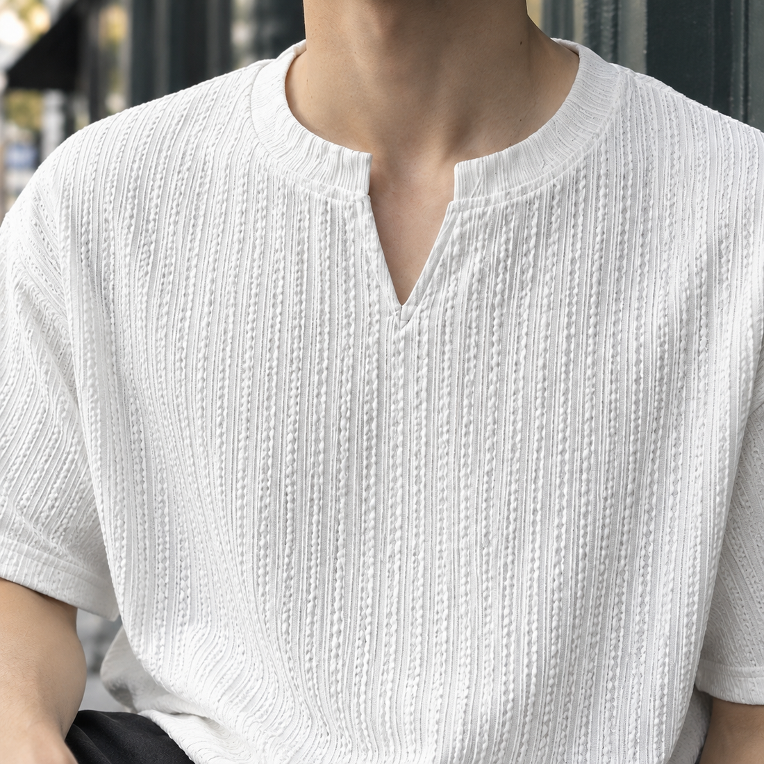 Amaury Split Neck Top - Lead Product Detail