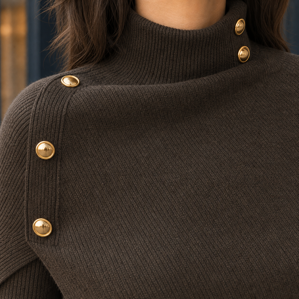 Helena Asymmetric Knit Top - Lead Product Detail