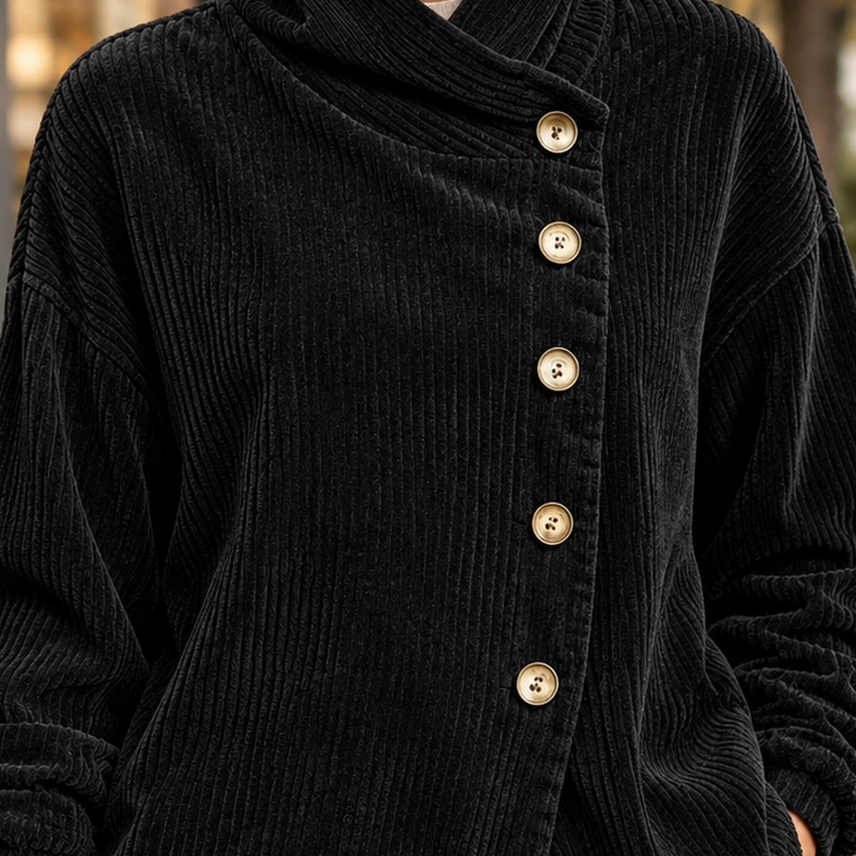 Fenna Asymmetric Corduroy Jacket - Lead Product Detail