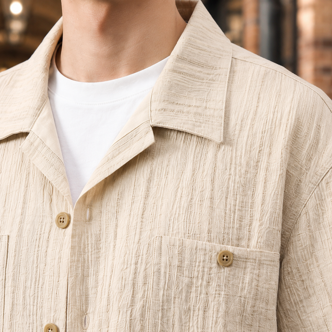 Montgomery Textured Camp Shirt - Lead Product Detail