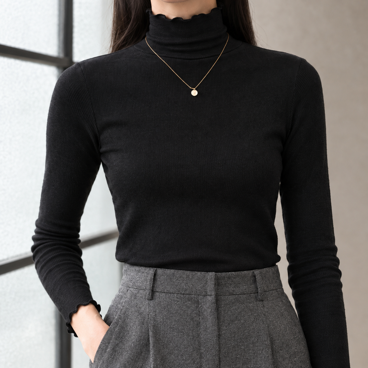 Maeve Ruffle Neck Sweater - Lead Product Detail