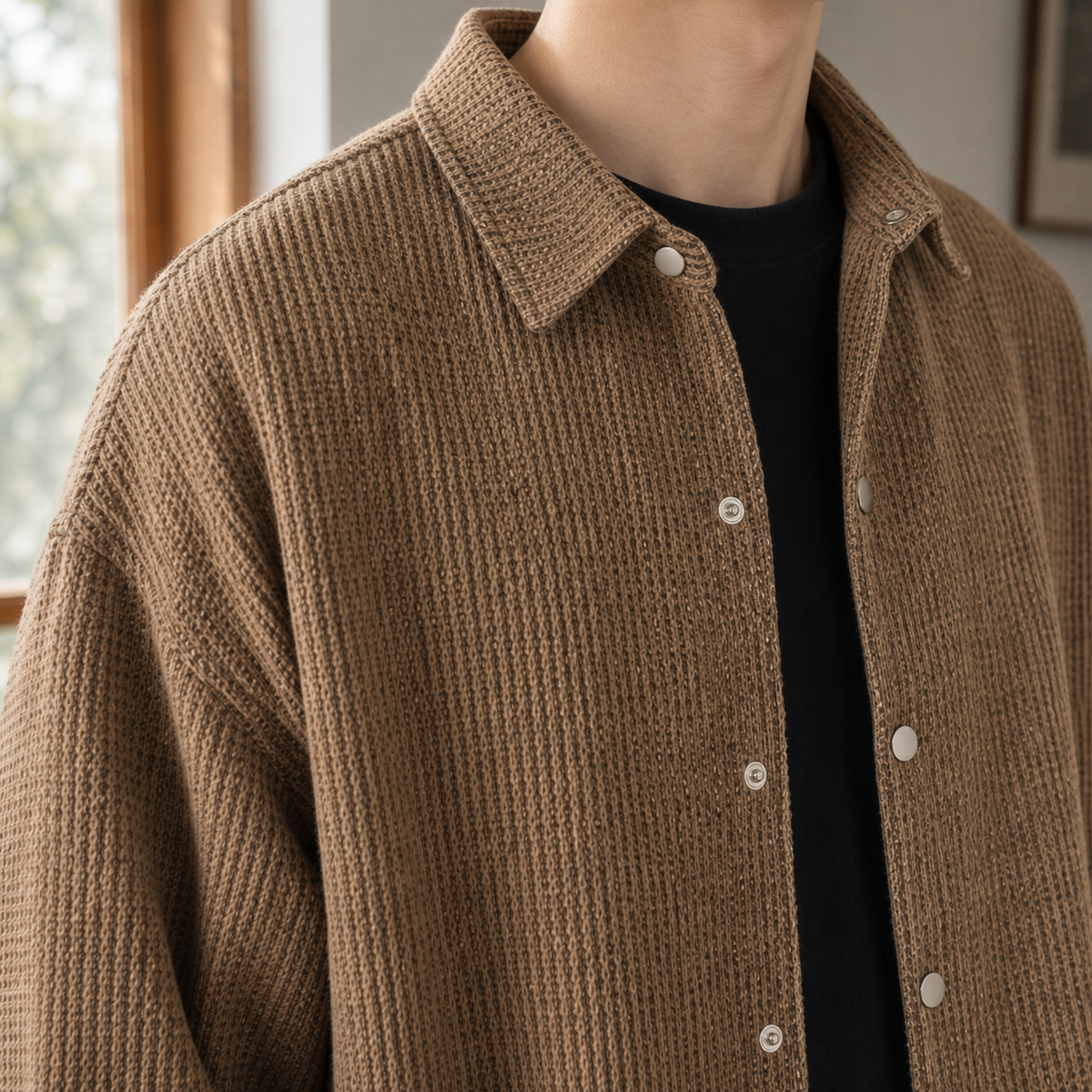 Rodolphe Textured Overshirt - Lead Product Detail