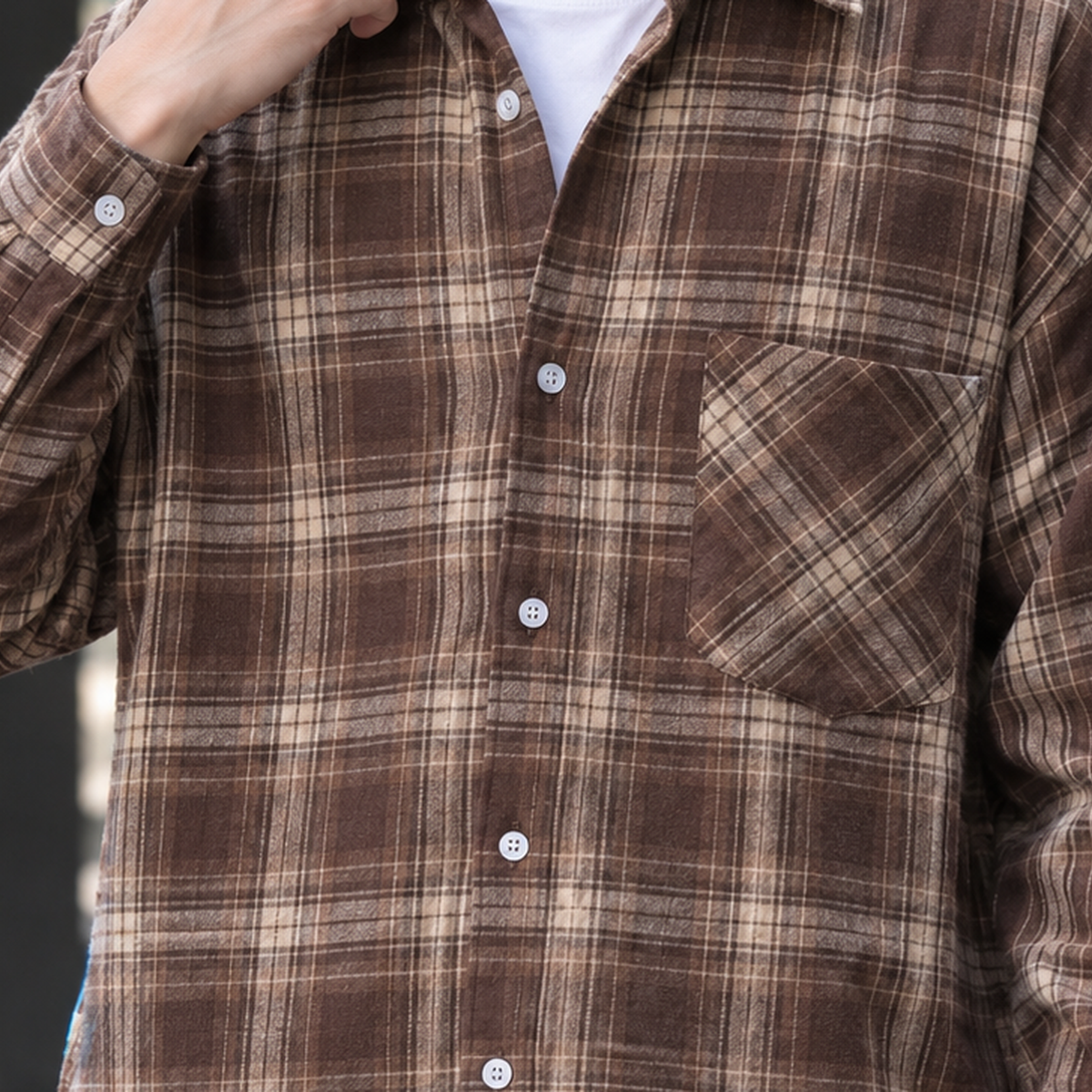 Olivier Plaid Overshirt - Lead Product Detail