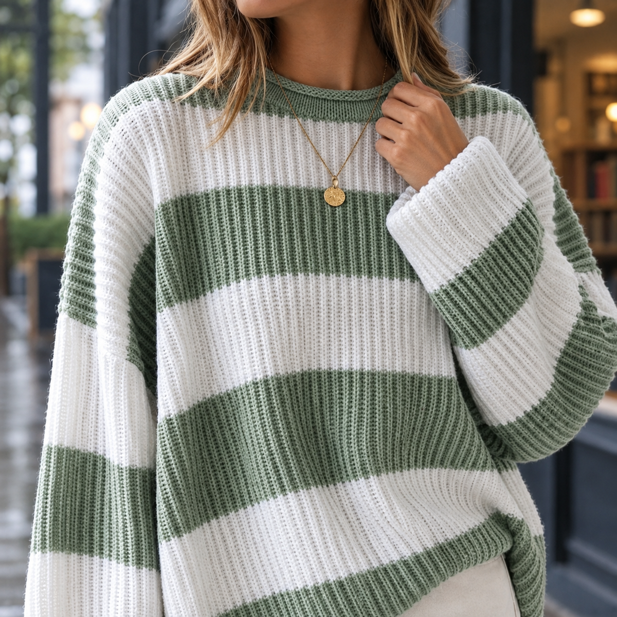 Danielle Striped Sweater - Lead Product Detail