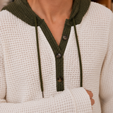 Evander Waffle Hoodie Sweater - Lead Product Detail