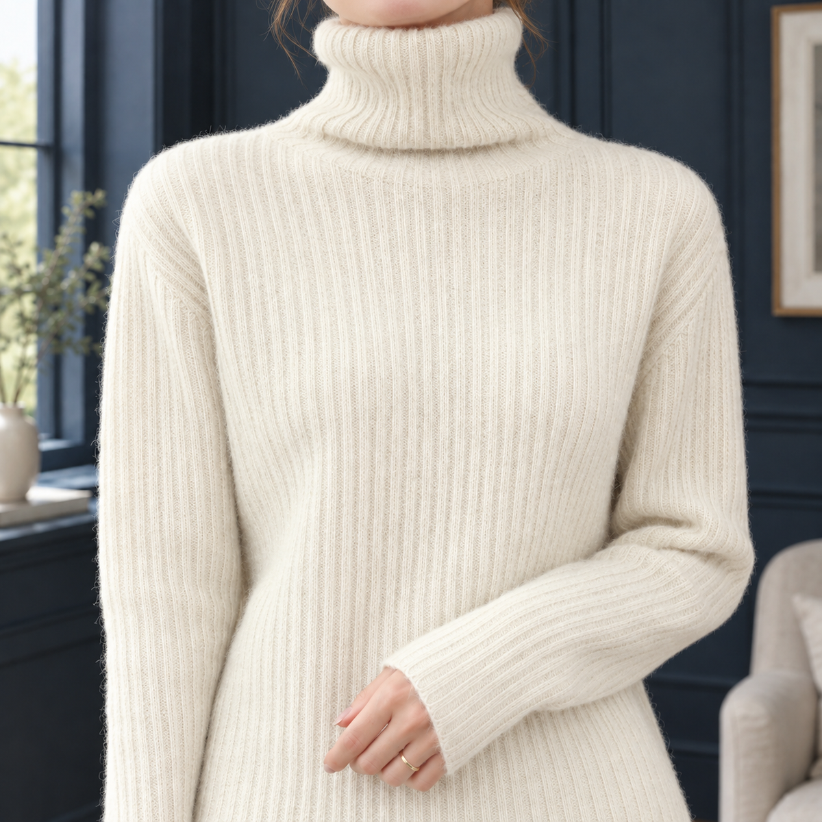 Isla Ribbed Turtleneck Sweater - Lead Product Detail