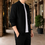 Magnus Collared Knit Jacket - Lead Alternate View
