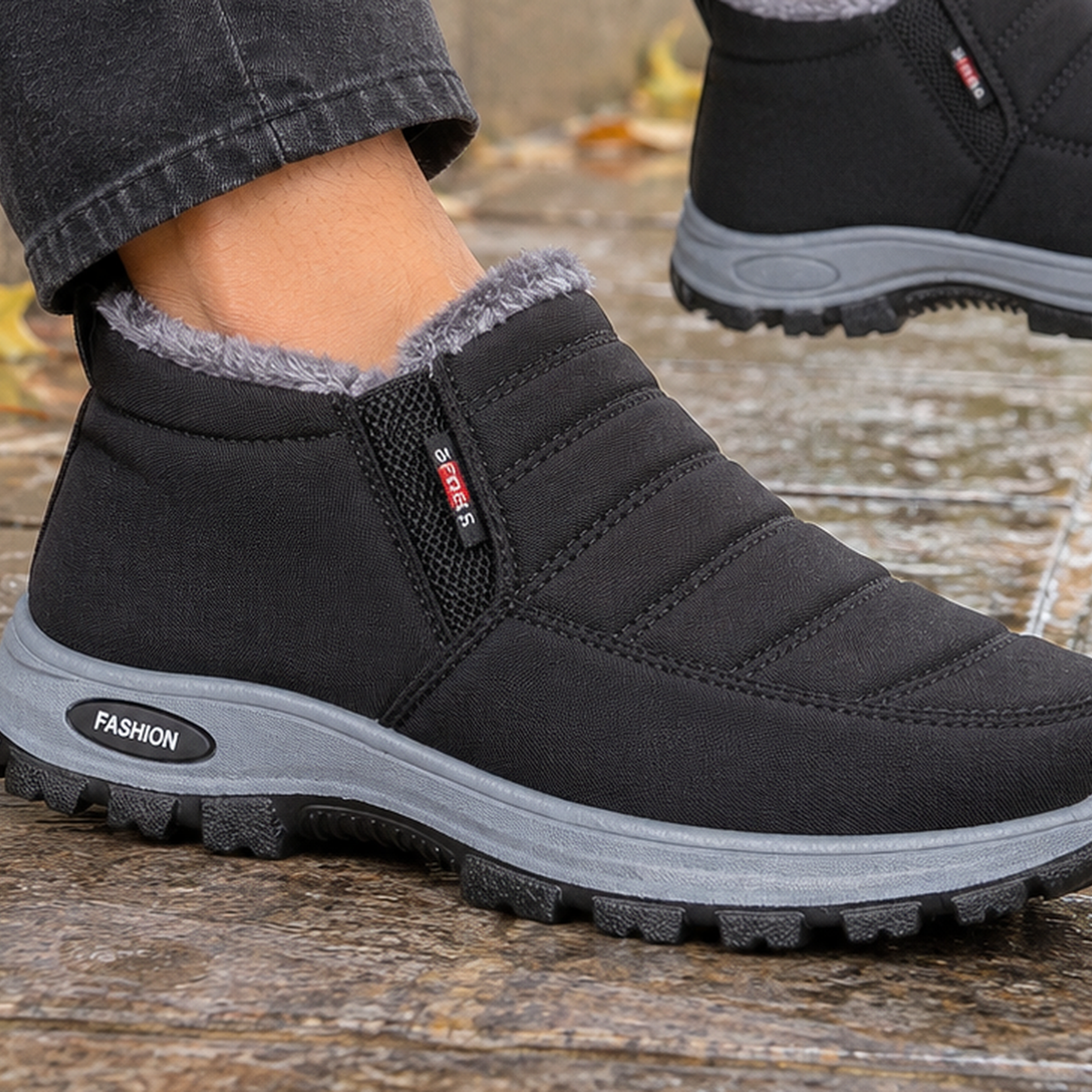 Isernia Plush Lined Ankle Boots - Lead Product Detail