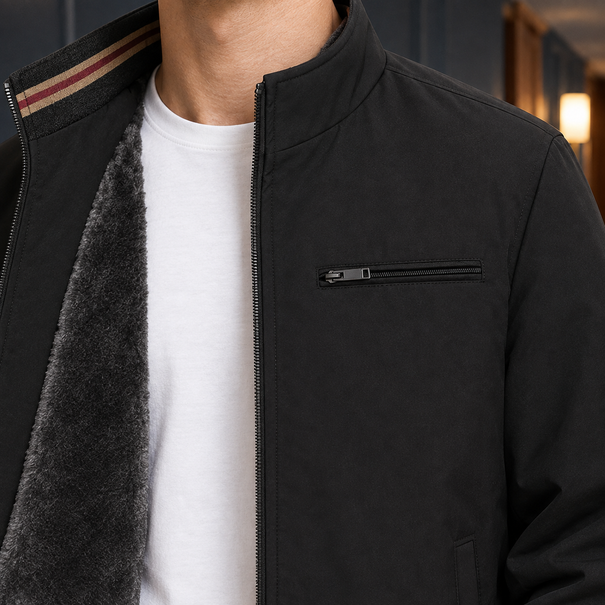 Gaultier Stand Collar Jacket - Lead Product Detail