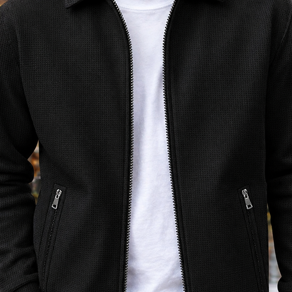 Cyprian Textured Zip Jacket - Lead Product Detail