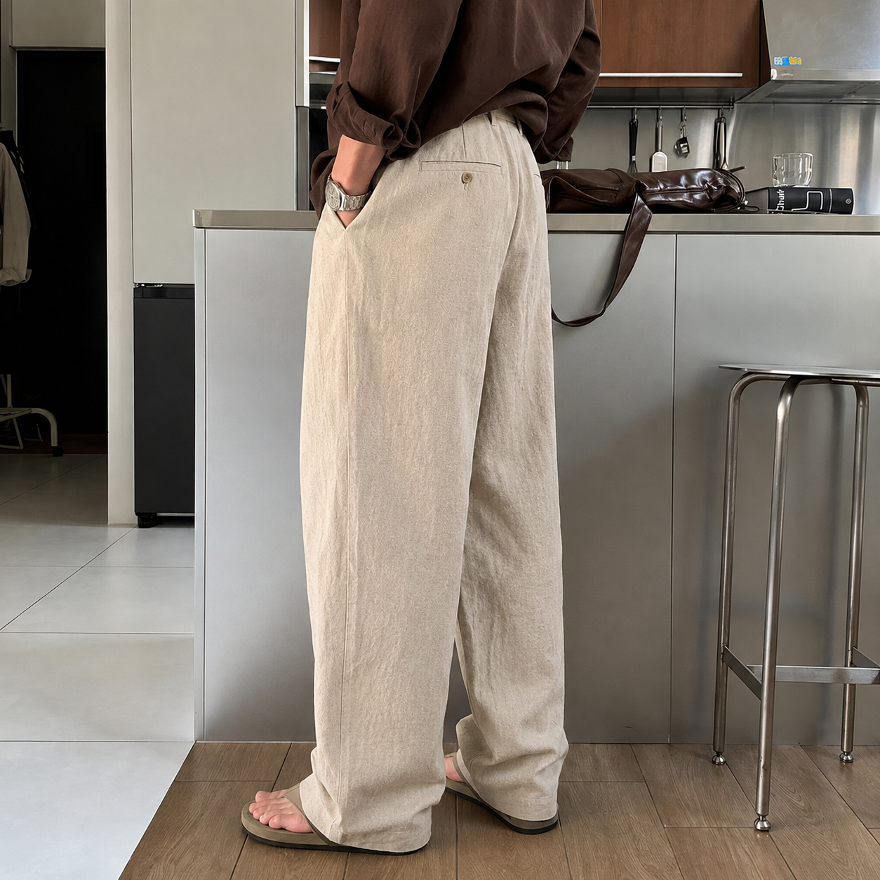 Leander Wide Leg Pants - Lead Alternate View